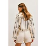 Free People Pearl Satin Shorts Drawstring Waist Tofu L Photo 4