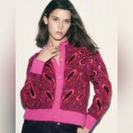 ZARA Pink Jacquard Knit Cardigan with Pompoms Size Large Bloggers Fave 5802/162 Photo 3