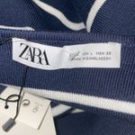 ZARA ✨Striped Navy & White Cropped Crew Neck Sweatshirt ✨ Photo 4