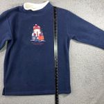 Vintage Christmas Cat Holiday Sweater Women Large Fleece Mock Neck Retro 80s 90s Blue Photo 4