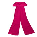 Amanda Uprichard  Women's Topanga Jumpsuit Pink Strapless Wide Leg Size SMALL Photo 2