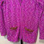 Le Superbe Silk Cashmere Cardigan Sweater Fuchsia Purple Size Small‎ Photo 3
