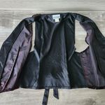 Impressions of California Vintage Purple Black Velvet Paisley Bling Vest Size S Photo 6