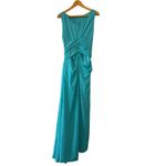 Talbot Runhof NWT Turquoise Gobhan2 Draped Gown Size 4 Formal Dress Blue Photo 3