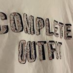 ZARA  Cropped White T-Shirt With 2D “complete outfit” saying detailed back Size S Photo 2