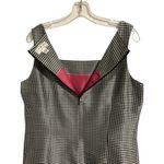 SHOMI by Willie Shor Sheath Dress 100% Silk SZ 12 Checkered Sleeveless Lined Black Photo 6