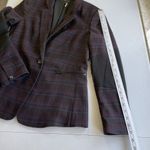 1. State State Glen Plaid One Button Blazer Jacket Mahogany Notch Lapel Women Size 10 Photo 9