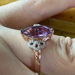 Rose De France Amethyst Marquise Cut Sterling Silver Ring Size 8 Photo 2