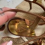 Michael Kors Michael‎ Kors Brown Leather MK Logo Gladiator Heels Sandals Women's 8.5M Photo 5