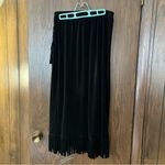 Chico's Travelers black long wrap-style fringe hem skirt Photo 2