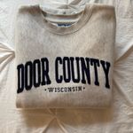 Grey Door County, Wisconsin Crew Neck Sweatshirt Gray Photo 3