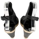 Balenciaga  Paris 37 Glove Wedge Sandals Black Leather 5" Heels Photo 8