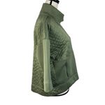 Calia Medium Crop Sweatshirt Quilted Pullover Funnel Neck 3/4 Sleeves Pocket Green Photo 2