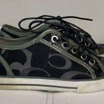 Coach  Black Canvas Monogram Sneakers Size 5 Photo 2
