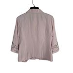 VTG Dressbarn Silk Linen Light Pink Delicate Beaded 3/4 Sleeve Blazer Top S NWT Photo 3