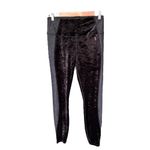 Good American - NWT Crushing It Black Crushed Suede Leopard Leggings Size 3/L Photo 2
