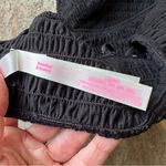 PINK - Victoria's Secret  Black Triangle Smocked Bralette Size Large Photo 7