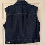 SLVRLAKE Trucker Cropped Denim Vest Women’s Dark Blue Cotton Size Large Photo 5