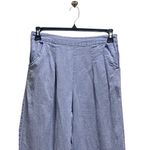 Sigrid Olsen Linen Cropped Wide Leg Pants Blue Size M Coastal Beach Minimalist Photo 6
