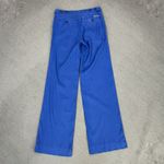 Anthropologie Level 99  Linen Blend Flare Leg Chino Pants Blue Size 26 Trouser Photo 7