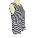 Talbots women's size SP blue and white stripe sleeveless stretchy tank top Photo 1