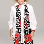 Joan Rivers Womens Wild Poppies Scarf Brown Purple Zebra Pattern A230779 NWT Photo 6