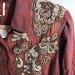 Free People NWot  embellished plaid shirt Photo 6