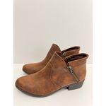Sun + Stone Boots Womens Brown Double Zip Size 5 Almond Toe Cushioned NEW Photo 1