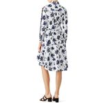 Osman Suzie White Floral Print Long Sleeve Tie Waist High Low Shirt Dress Sz 12 Photo 1