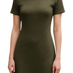 JILLIAN JONES Olive Green Wool Blend Turtleneck Sweater Dress Womens Size S Photo 0