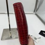 Brahmin Crimson Red Croc Embossed Leather Wristlet Clutch Pouch Bag Photo 9