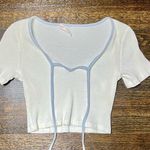 Romwe White Cropped Ribbed Knit Top Photo 0