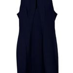 Elie Tahari Sleeveless Sheath Dress Key Hole Front Lined Back Zip Up 6 Navy Blue Photo 0