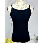 Saks 5th Avenue  Basic Scoop Neck Cami Black Stretch XS Photo 4