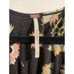 Free People  Love Potion Tank Womens Small Black Floral Sleeveless Split Back Photo 2