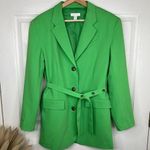 Topshop  Women's Belted Longline Blazer Bright Green Size 4 NWOT Photo 1