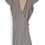 Brandy Melville John Galt  Tan Ditsy Floral Mini Wrap Dress Womens S Fall Classic Photo 0
