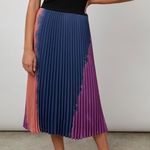 Rails Women’s Delphine Dusk Ombre High Elastic Waist Pleated Midi Skirt Size M Photo 9