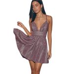 Lulus NWT  Stop The Show Glitter Skater Dress Size Medium Photo 2