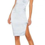 superdown  Women's Blue Satin Cowl Neck Criss‎ Cross Back Party Cocktail Dress Photo 0