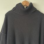 Free People  M Black Chunky Knit Turtleneck Sweater Photo 1