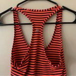 Lululemon Neon Orange and Black Striped Racerback Tank Size 4 Photo 3