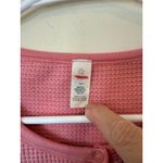 Aerie Offline by Cropped Top Womens Medium Pink Stretch Waffle Knit Henley Neck Photo 4