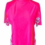 UV SKINZ UPF 50+ Sunwear Swimwear Hot Neon Pink & Gray Top ~ Women's Size LARGE Photo 1
