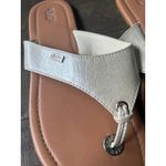 CHAPS  Ralph Lauren women slip on flip flops white with tan soles Size 9/10‎ Photo 1