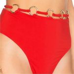 For Love & Lemons  Mallorca Hi-Waist Bikini Bottom Red M Photo 2