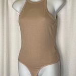 AGOLDE Ribbed Rianne High Neck Racerback Thong Body Suit Latte size medium π Photo 4
