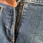 Loft Ann Taylor  Denim Mini Skirt Blue Size 10 Medium Wash Straight Stretch 90s Photo 4