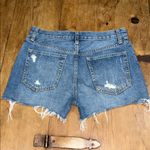 Free People Distressed High-Rise Denim Shorts – Size 26, Raw Hem, Vintage Wash Photo 8