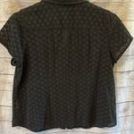 Classic Elements Black open Knit Button Up Shirt Photo 4
